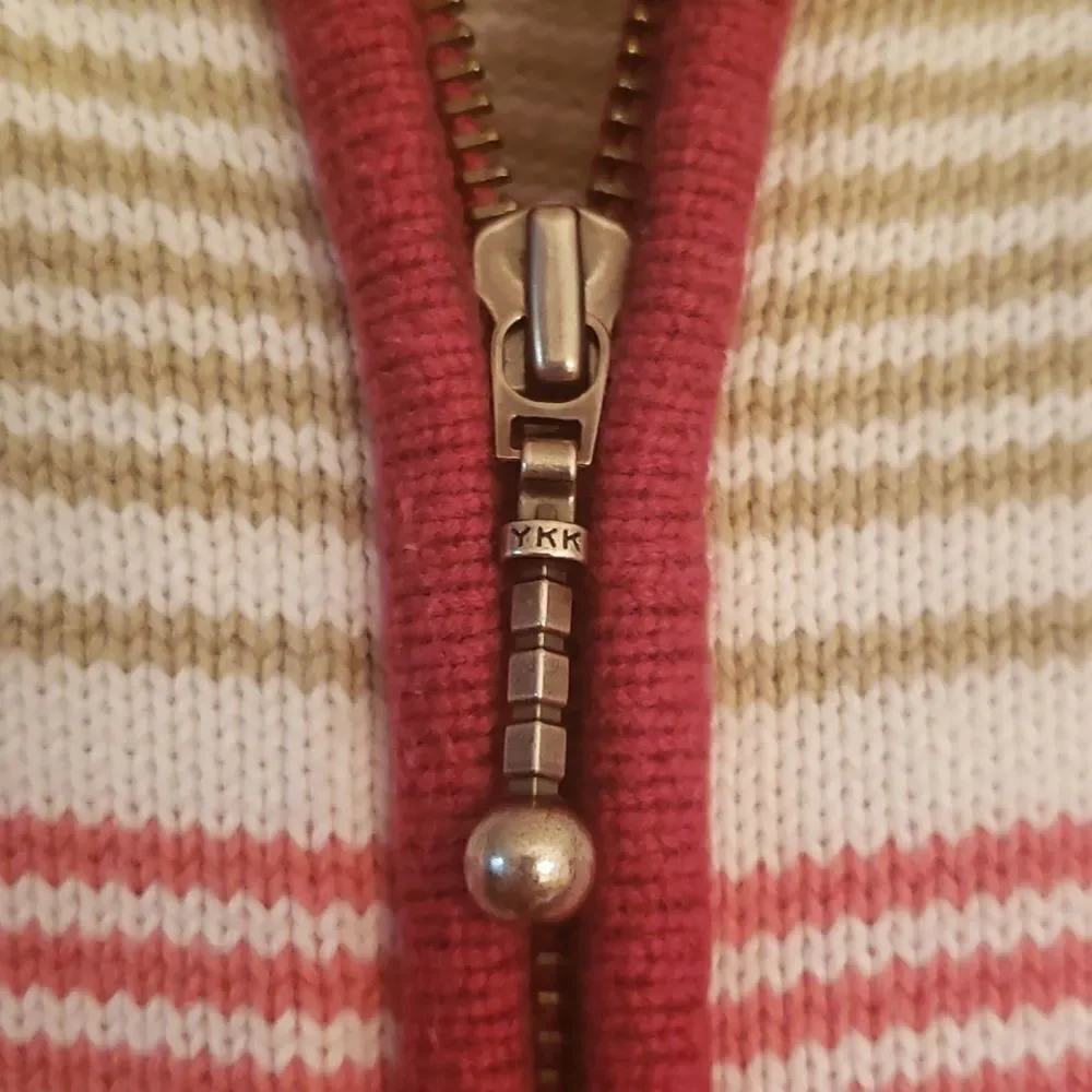 Cute Christopher & Banks Striped Zippered Cardigan Sz L